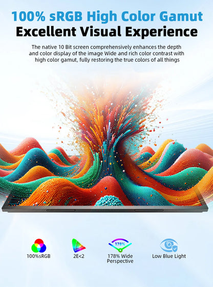 18.4 Inch Portable Monitor – 4K QLED Gaming Display With USB C, HDMI, Adjustable Stand
