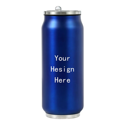 500ML 304 Stainless Steel Cola Can Thermos Custom LOGO Vacuum Cup Flask Portable Double Layers Straw Cup Water Bottle Mug