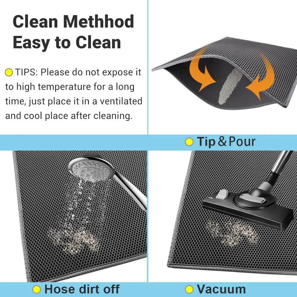 Cat Litter Mat with Gift Double Layer Waterproof Pet Litter Box Mat Non-slip Sand Cat Pad Washable Bed Mat Clean Pad Products