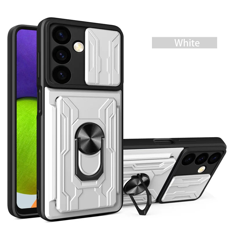 Case For Samsung Galaxy S26 S25 S24 S23 S20 S21 S22 Ultra Plus FE Note 20 Ultra Cover Grade Card Slot Armor Fundas Coque