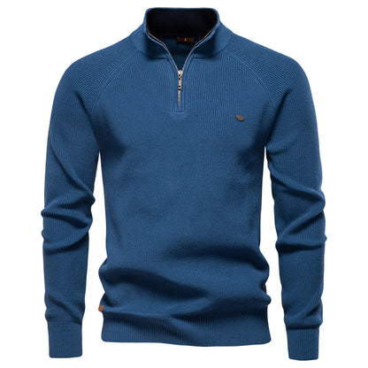2023 New Autumn Cotton Zipper Cardigans for Men Fashion Casual Social Men Sweaters High Collar Warm Winter Knitted Sweater Men