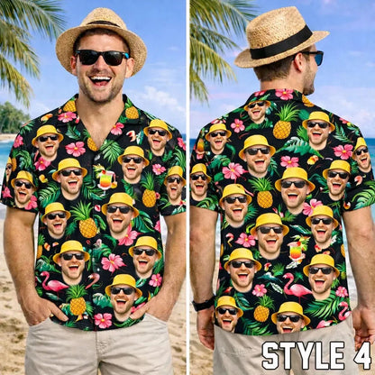 New Custom Face Hawaiian Shirt, Funny Summer Beach Shirt, Personalized Tropical Vacation Party, Gift for Men Dad Husband