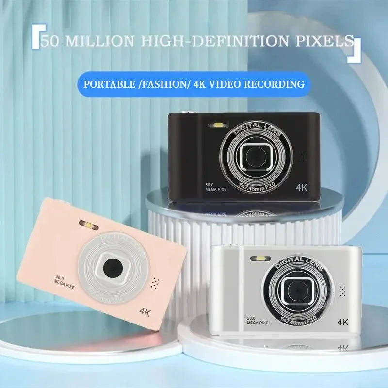 4K Digital Camera – Travel Selfie Camera with 50 Megapixels, HD Photography & 2.4 Inch Screen