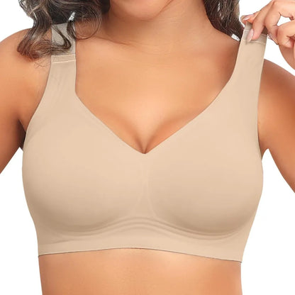 Women's Seamless Underwire Support Bra Gathers Comfortable and Soft Underwire Full Coverage T-shirt
