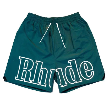 High Street Trend Rhude Casual Shorts Hip-hop Men Women Loose Breathable Quick Drying Mesh Sports Shorts
