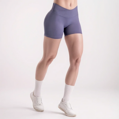 Vision Shorts 4.5'' Crossover Waist Seamless Yoga Shorts Hip Lifting Women Workout Gym Shorts Fitness Scrunch Bum Sports Shorts