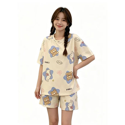 Sleepwear Set Women Short Pajamas for Women Women's Summer Pajamas Pajama Sets Pijama Woman Home Wear Panties Sleep Lounge