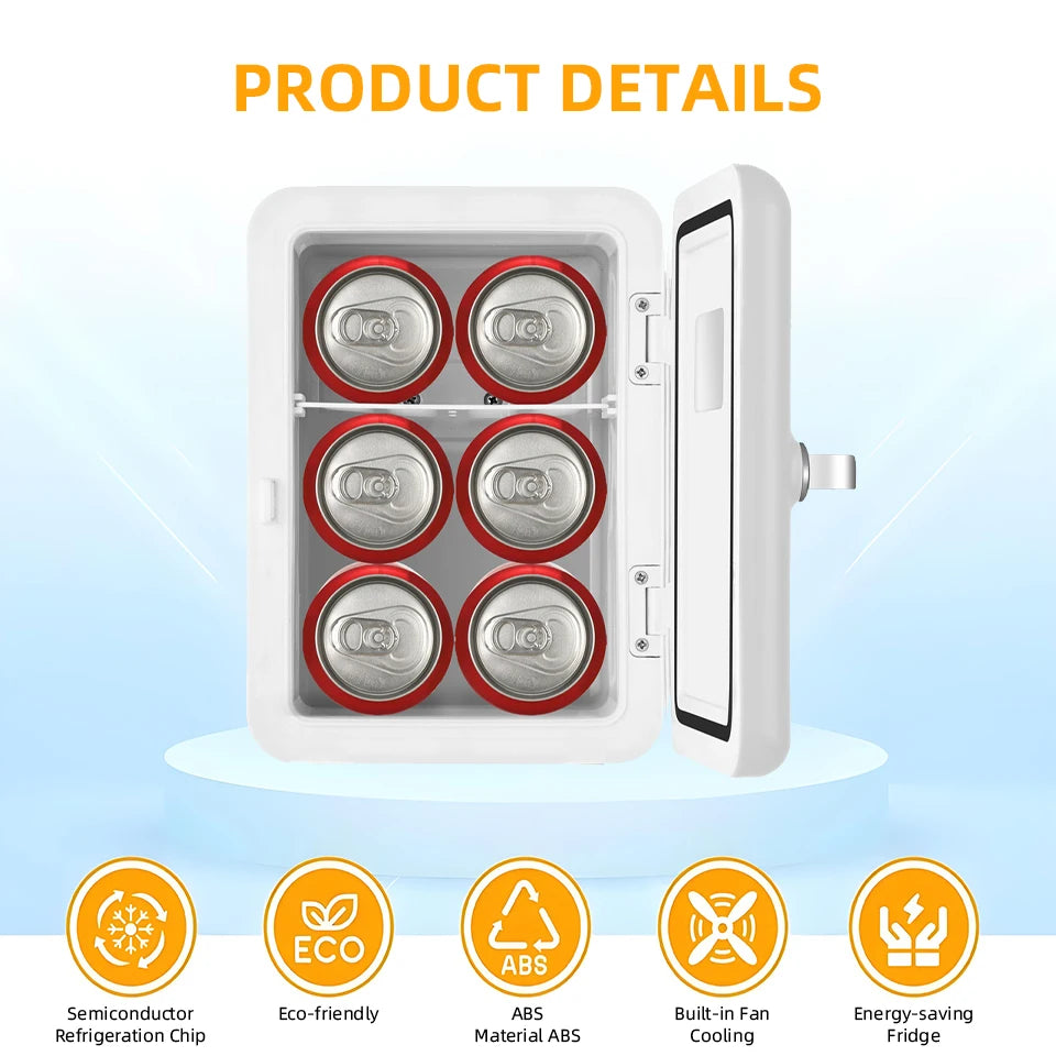 Portable 4L Mini Beauty Fridge Car & Home Dual Use Cooling Heating Refrigerator Skincare Cosmetics Makeup Face Fridge for Travel