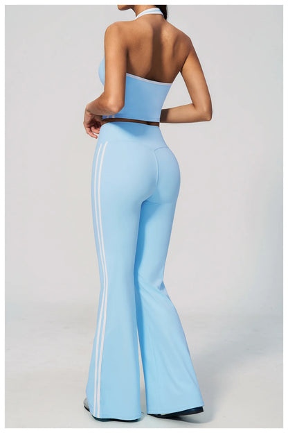 2 Pieces Workout Suit Women Yoga Outfits Athletic Wear Shockproof Halter Sports Bra High Waist Butt Lift Yoga Pants Fitness Suit