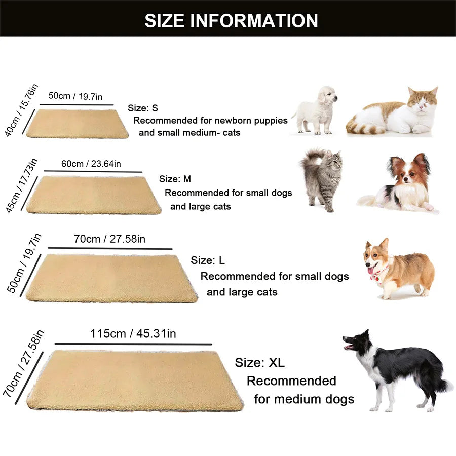 Self-Heating Pet Mat, Super Soft Aluminum Film Dog Mattress For Sleeping, Cat And Dog Bed Mat For Small And Medium Cats Dogs