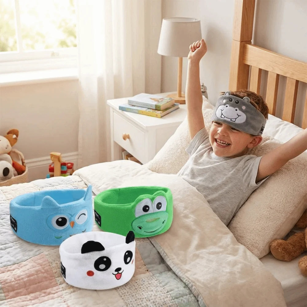 Soft Plush Bluetooth Headphones Eye Mask Elastic Eye Mask Volume Limited Children's Sleep Earphones Comfortable Wear