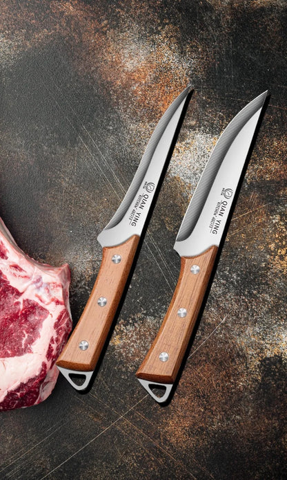 Professional Stainless Steel Fillet Knife - Forged Meat Cleaver with Wooden Handle