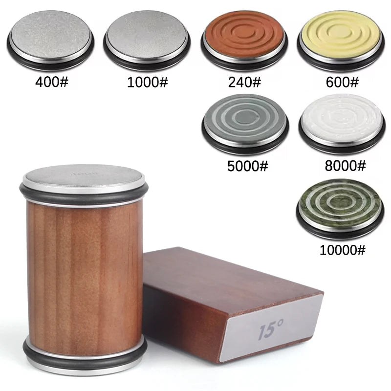 Rolling Knife Sharpener Kit – Diamond Stone with 15°/20° Angles & Magnetic Holder