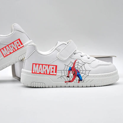 Marvel Kids Shoes - Boys White Breathable Casual Sneakers With Cartoon Print