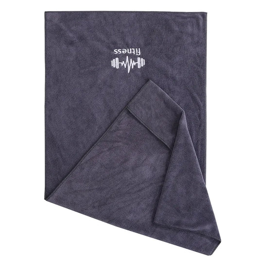 Grey Unisex High-Absorbency Quick-Dry Gym Towel | Sweat-Enhanced Sports Mat for Basketball, Running & Fitness Workouts