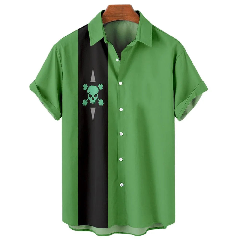 New Hawaiian Shirts for Men Casual Button Down Short Sleeve Unisex Striped 3D Print Summer Beach European Size S to 5XL