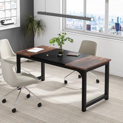 Large Office Desk | Modern Computer Desk - Spacious Writing Workstation for Home Office
