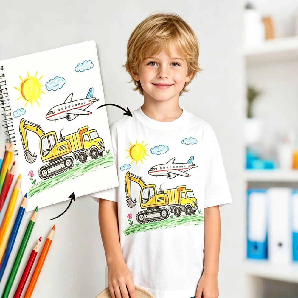 Custom Kids T-Shirt Blank Drawing Shirt Personalized Design Logo Photo or Text Children Boy Girl Art Shirt