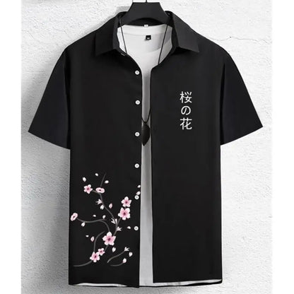 Hawaiian Men'S Shirt 3d Flower&Text Printing Beach Party Sweatshirt Loose Oversized And Blouse High-Quality Clothing