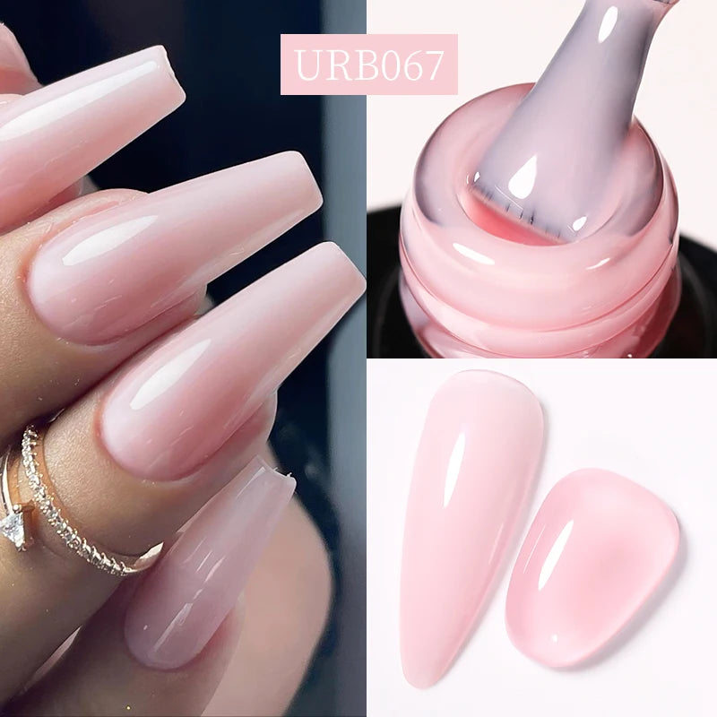 Nude Crystal Rubber Base Gel - 7ml Semi-Permanent Soak Off UV LED Nail Varnish