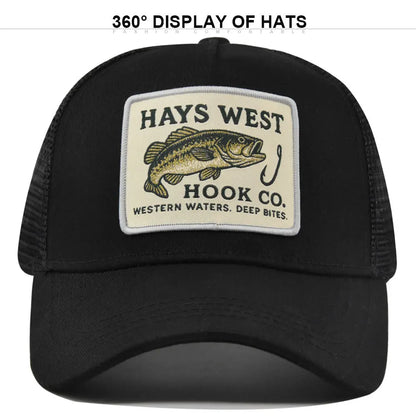 High Quality Fishing Embroidery Baseball Cap for Men Women Outdoor Fishing Snapback Mesh Hat Breathable Sunshade Dad Trucker Hat