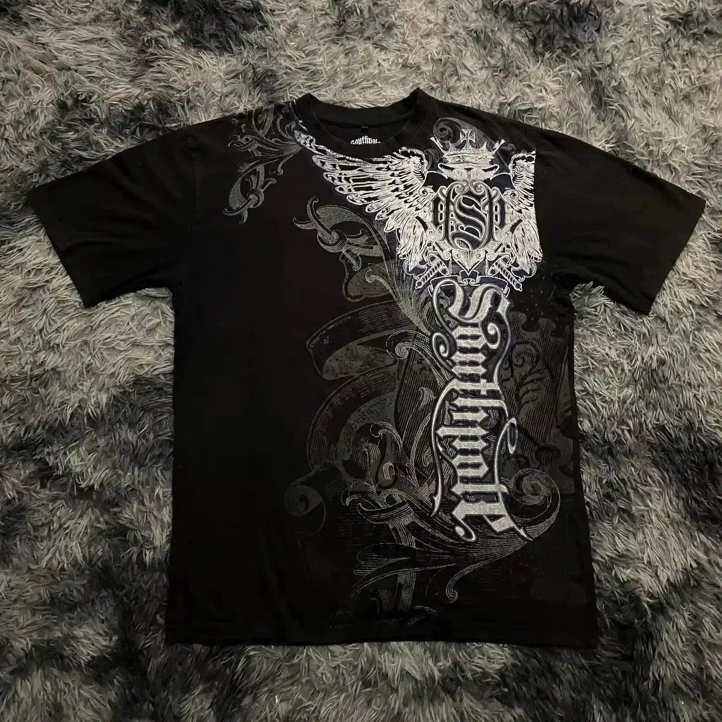 Summer Classic Y2K Gothic Style T-shirt Print Oversized T Shirt High Street Shirts Round Neck Cotton Tops Mens Women T Shirt Tee