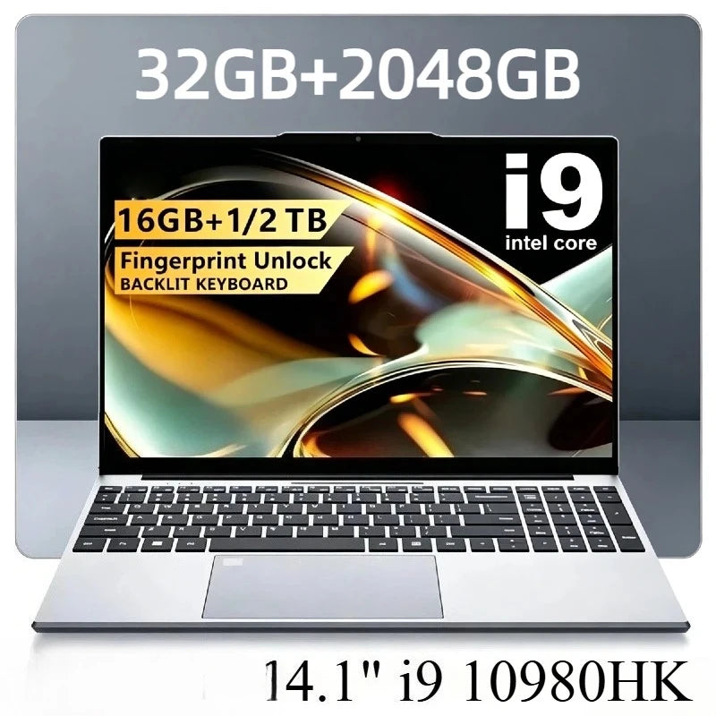 Intel Core i9 10980HK 14.1 Inch Pro Laptop 8C 16T 2.4 5.3GHz 16MB 45W 32GB RAM 2TB M.2 SSD Gaming Notebook Office Fast New