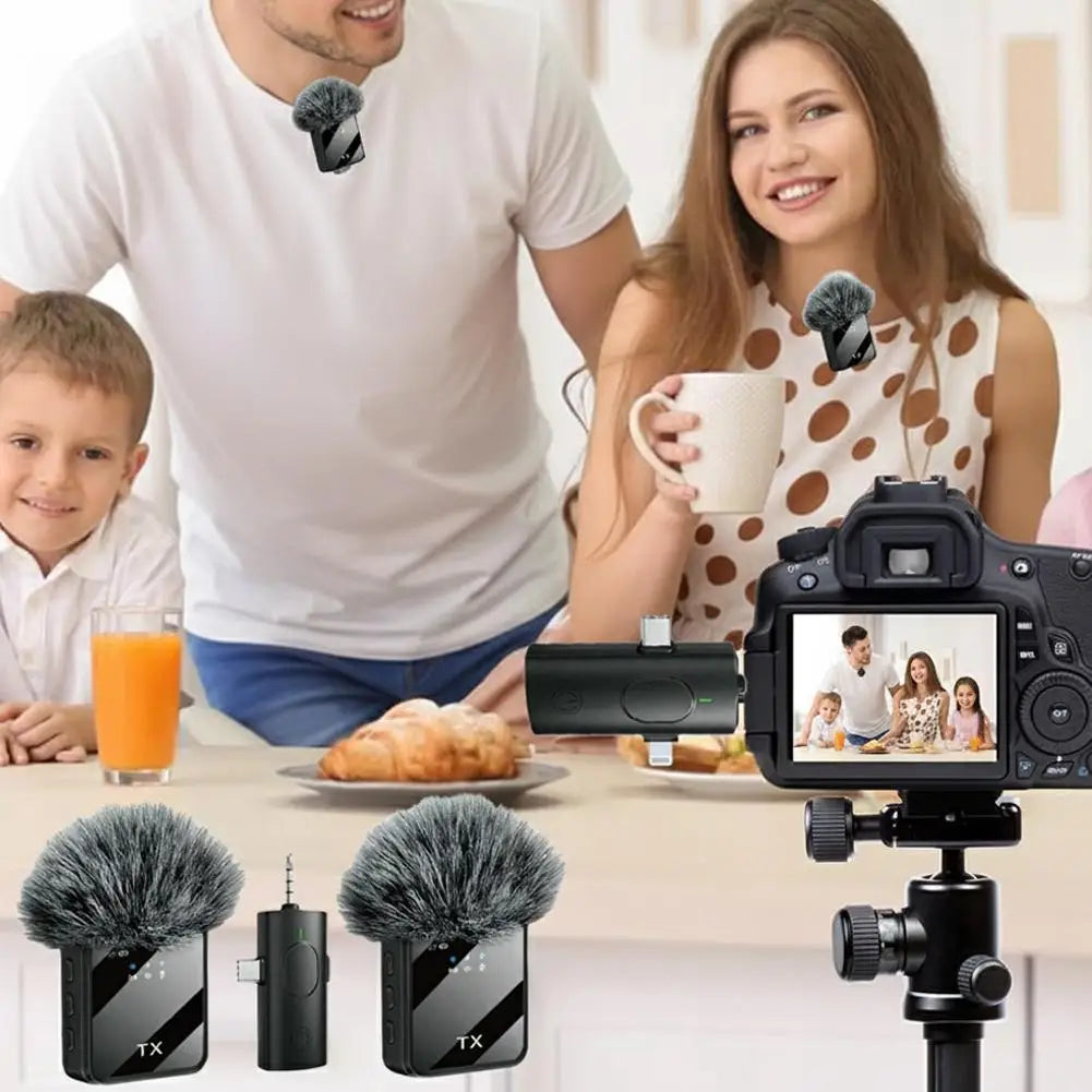 Professional Wireless Lavalier Microphone For Smartphones, Computers and Cameras, Live Broadcast, Vlog, Plug and Play