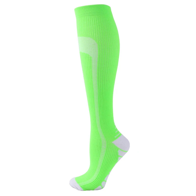 Compression Socks For Running & Sport - 20-30 mmHg Knee High Black Anti Fatigue