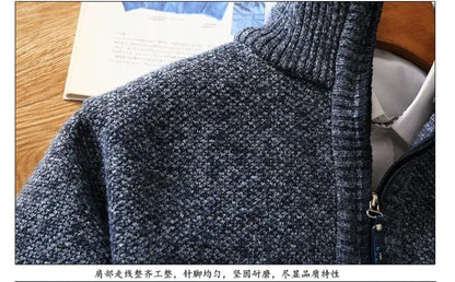 New Pullovers Autumn Winter Knit Sweater Men's Zipper Outwear Korean Casual Streetwear Turtleneck Cold Blouse Hombre Jumpers