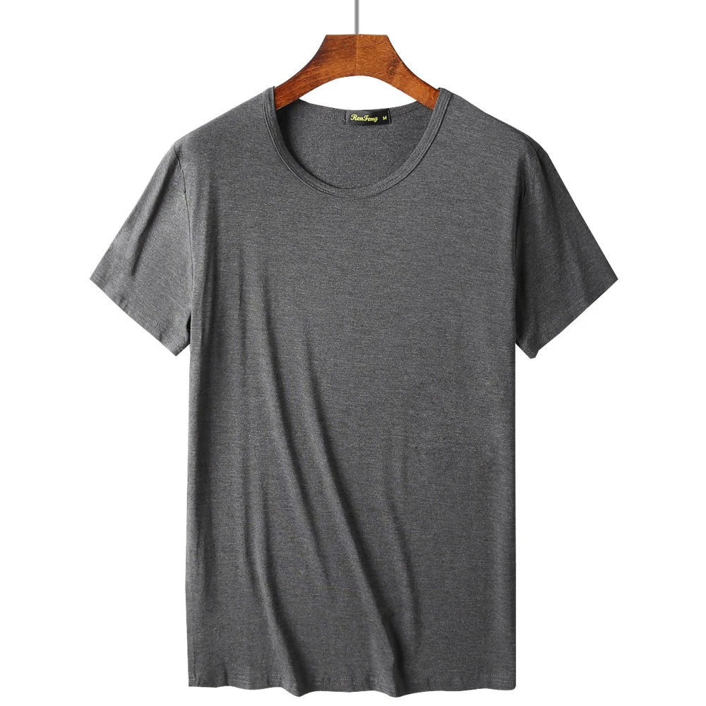 Men's Bamboo Fiber T-Shirt – Soft Breathable Round-Neck Top