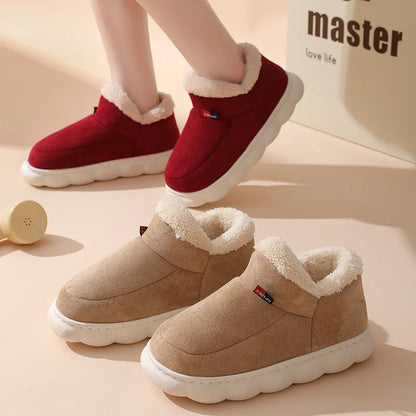 Mens Plush Indoor Slippers - Soft Fluffy Cotton House Shoes
