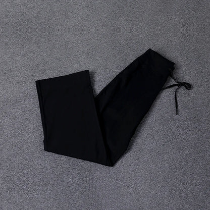 High Quality High-waist Loose Straight-leg Yoga Pants Women's Skin Friendly Nudity Casual Drawstring Quick-dry Gym Bell-bottoms