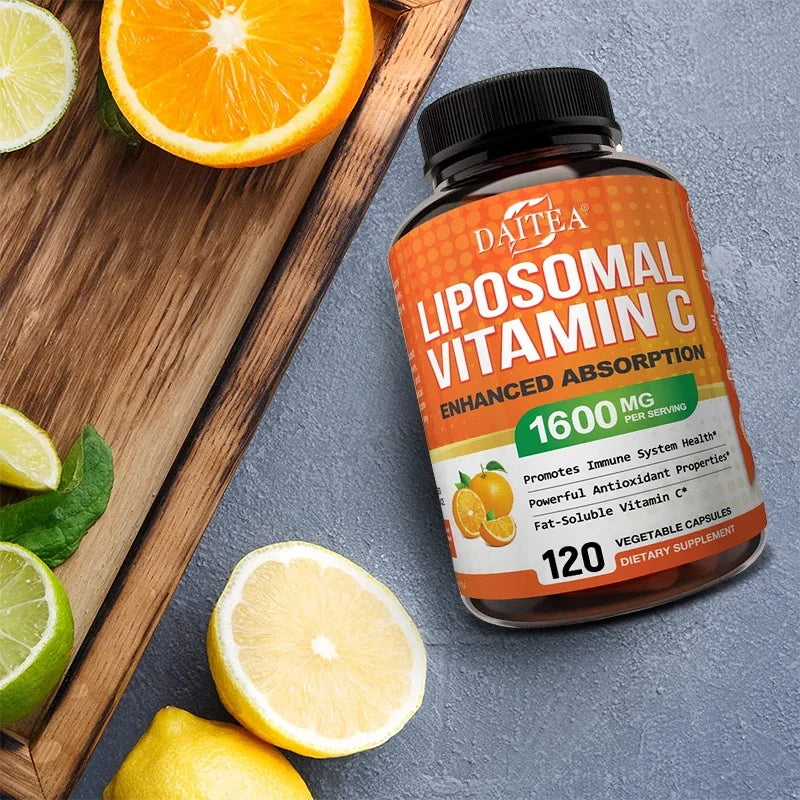 Daitea Vitamin C Complex Liposomal Capsules - 1600 mg Lecithin Collagen Formation - Antioxidant, Energy
