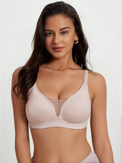 Plus Size Push Up Bra - Wireless Seamless Women Bra with Rear Hook & Beauty Back