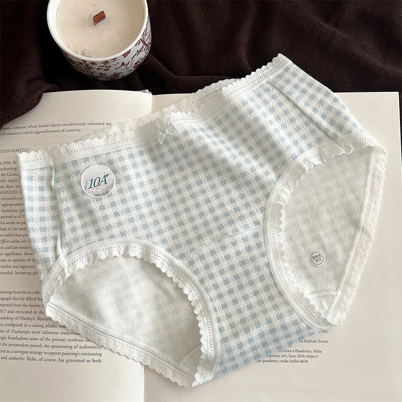 Fresh and Simple Style Class A Cotton 100A Antibacterial Extended Crotch Seamless Women's Triangle Underwear
