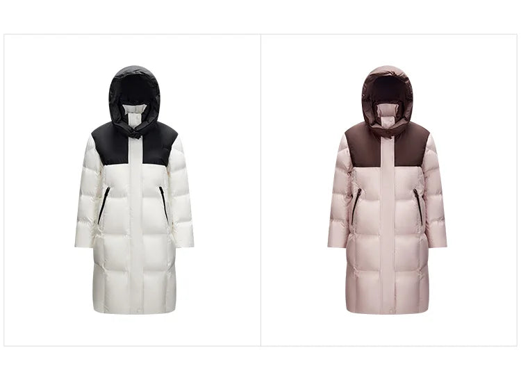 Semir Down Jacket Women Long Length Waterproof Oil-proof Stain-proof 2026 New Winter Detachable Hooded Winter Clothing Coats