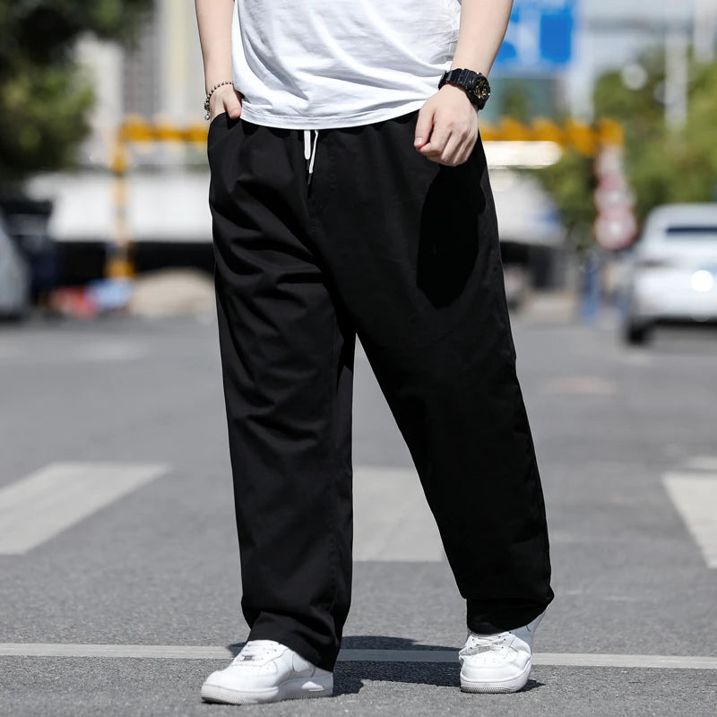 Large Size Men's Casual Pants XL-8XL Plus Size Straight Loose Fit Trousers Elastic Waist Oversized Cotton SweatPants Outdoor