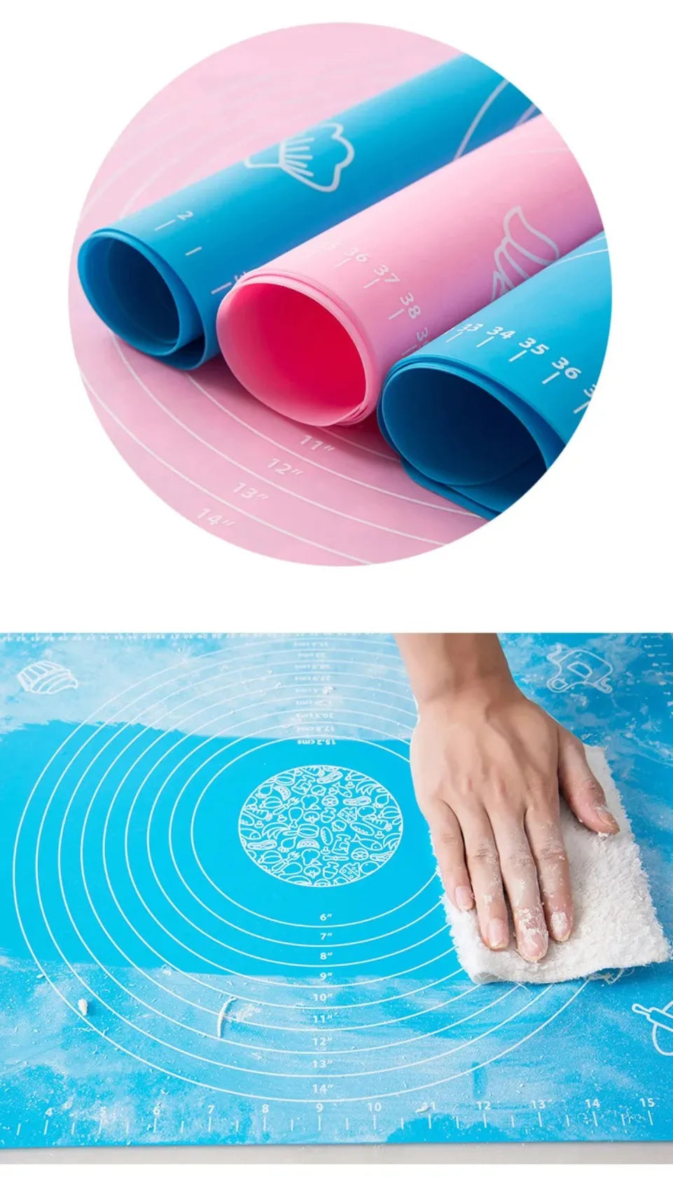 Silicone Baking Mat – Non-Stick Heat-Resistant Pastry & Dough Mat