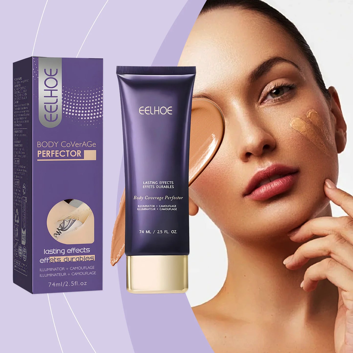 EELHOE Body Concealer Full Coverage Covering Tattoo Sweatproof Waterproof Body Foundation Body Coverage Perfector Makeup
