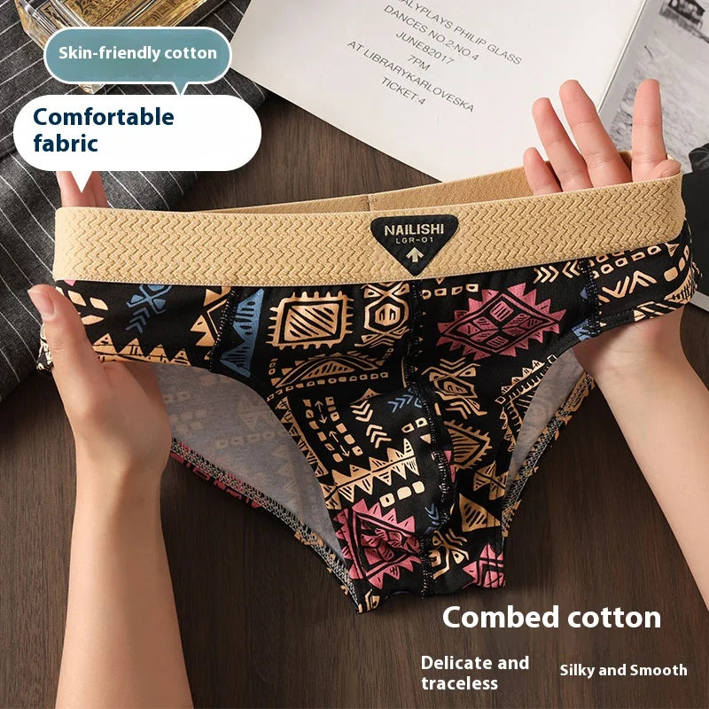 New Men's Triangle Underpants Fine Cotton Sexy Comfortable Underpants Teenage Underpants Boys Triangle Underpants Head Shorts