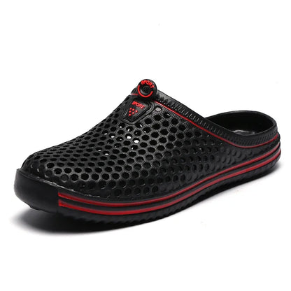 Summer Couple Breathable Half Slippers Men Outdoor Baotou Hole Sandals Beach Flip-flops Men's Casual Flip-flops Platform Sandals
