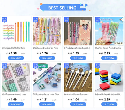 Multicolor Lined Sticky Notes - 50 Sheets Portable Memo Pad Kawaii Stationery