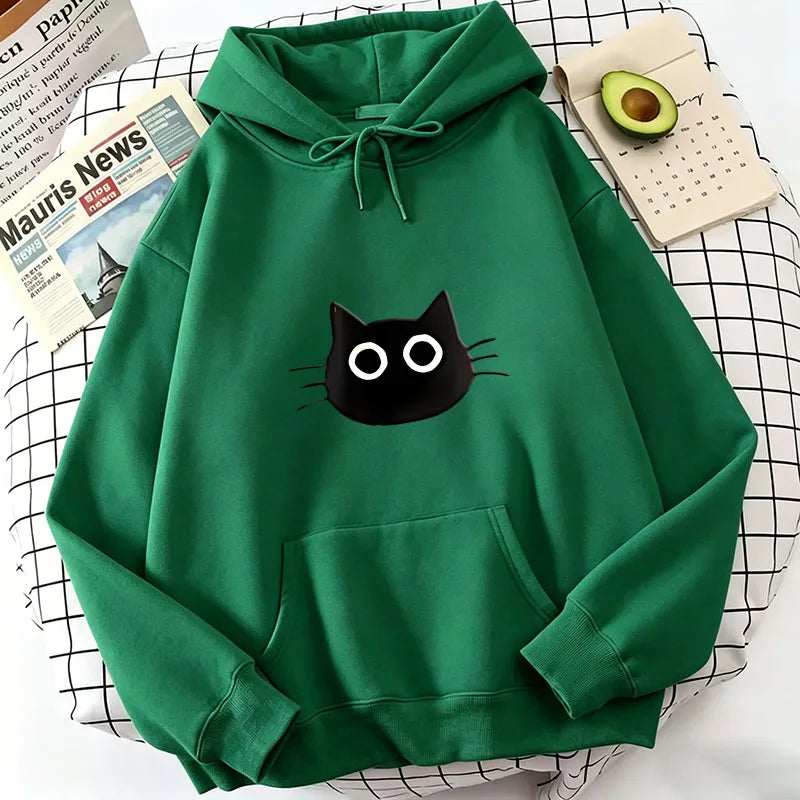 Kawaii Cat Print Hoodies Spring Autumn Winter Casual Hoodies Sweatshirts Men Women 90s Clothes Hoodie Sweatshirt