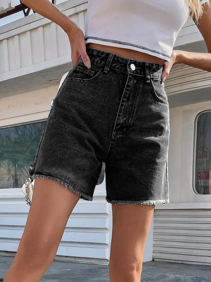 Streamgirl Blue Women's Denim Shorts Summer High Waist Casual Chic Loose Jean Shorts For Women Summer 2025 Denim Short Femme