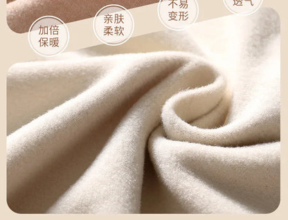 Men Wool Winter Long Sleeves Thermal Warm Thick Sweater Thermal Underwear Soft Fleece Lined Long Johns Set Thermal Clothes