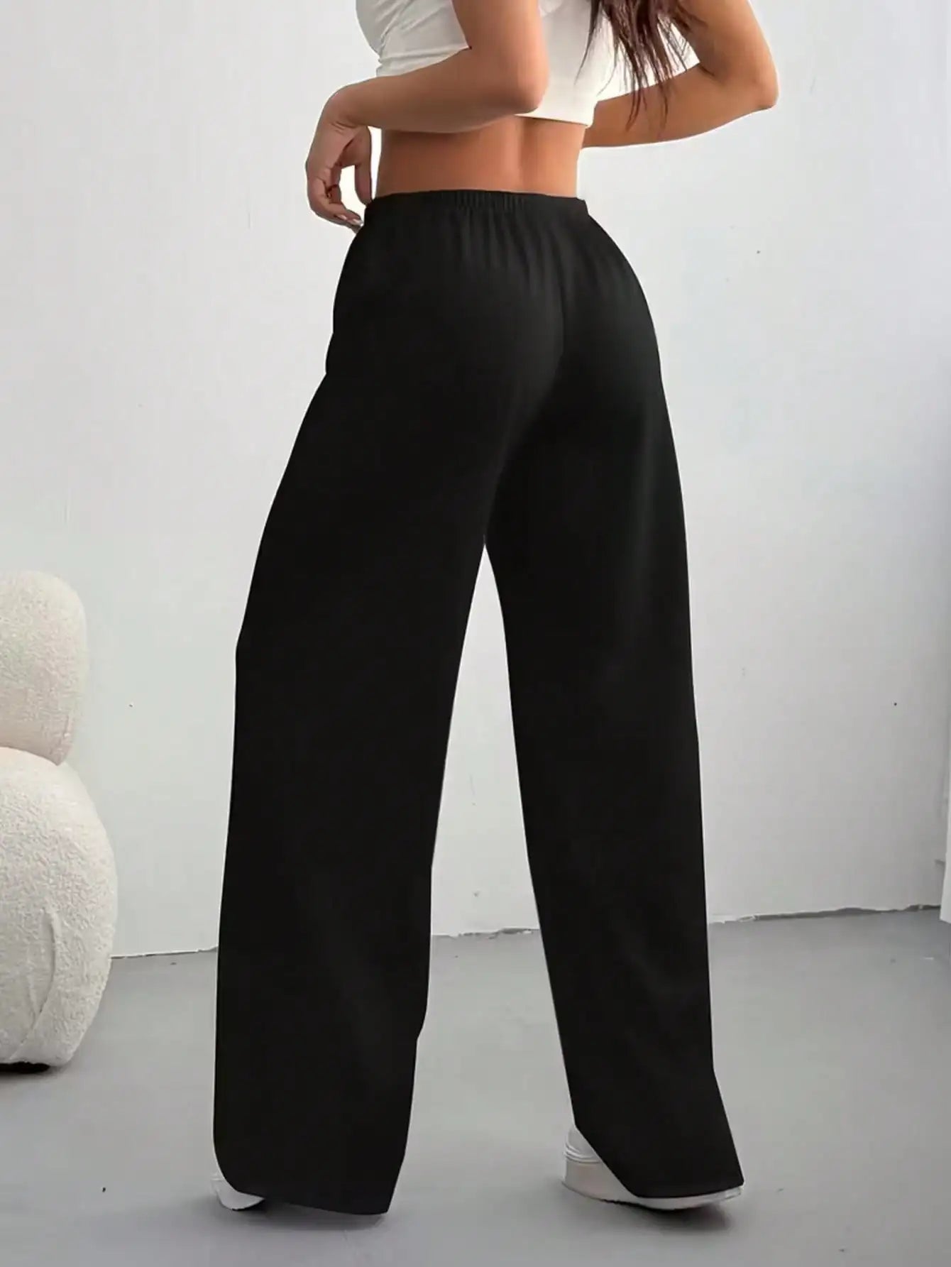 Ladies' Casual Wide Leg Jogging Pants, Drawstring Elastic Waistband, Comfortable Loose Fit, Spring/Summer/Autumn Styles