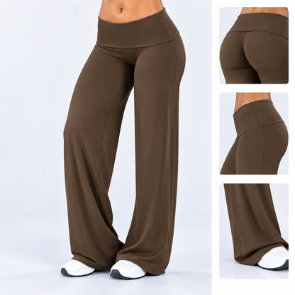 DFXEN LOGO Women’s Wide Leg Yoga Pants High Waist Butt Lift Stretchy Soft Flare Leggings Gym Workout Fitness Casual Sports