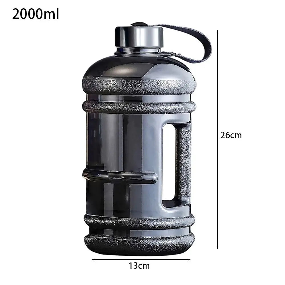 1Pcs Durable Gallon Bottle Water Bottle PETG 2L Large Capacity Sports Drink Bottle Portable With Handle Shaker Bottle