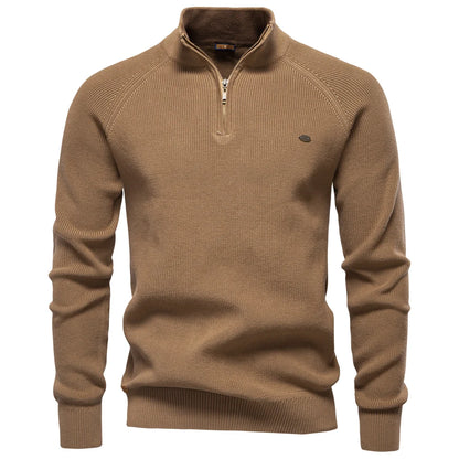 2023 New Autumn Cotton Zipper Cardigans for Men Fashion Casual Social Men Sweaters High Collar Warm Winter Knitted Sweater Men